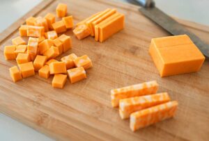 Orange and marble cheddar cheese